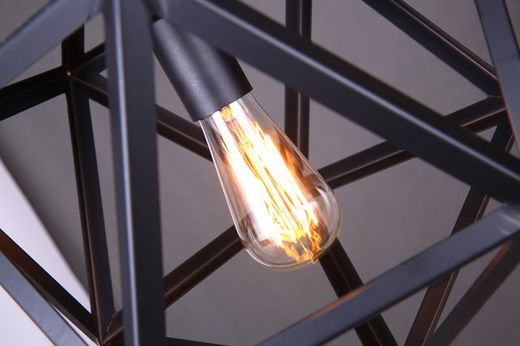 Suspension métallique polygonale vintage