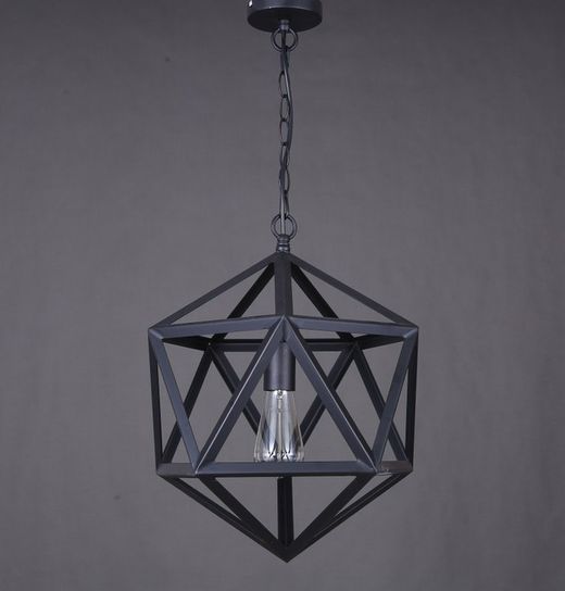 Suspension métallique polygonale vintage